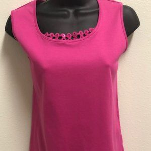 Alfred Dunner Pink Tank Top with Embellish
